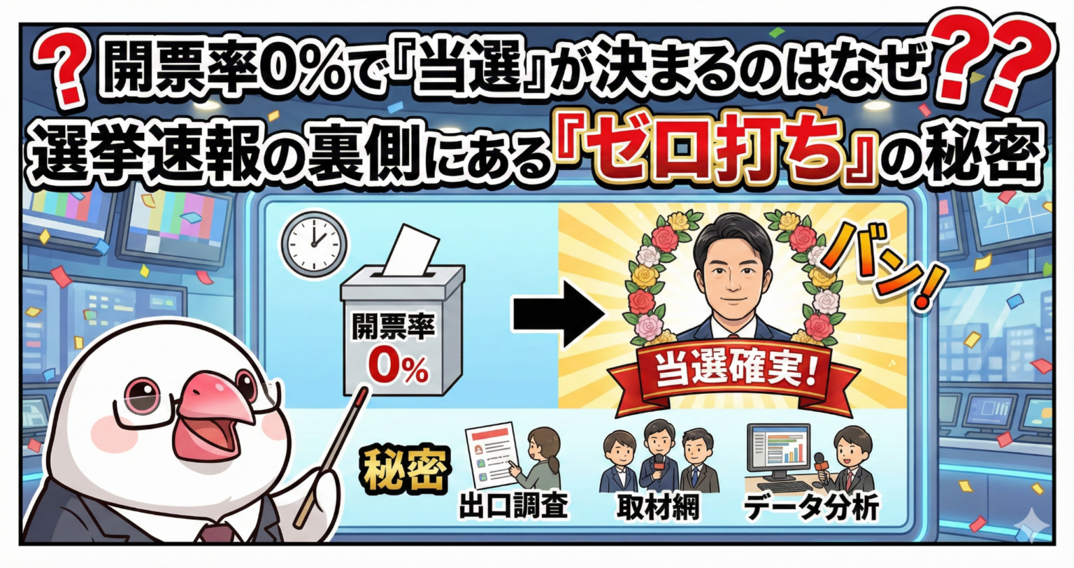選挙速報の「ゼロ打ち」とは？開票率0％で当確が出る理由と仕組みを徹底解説